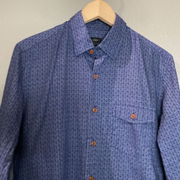 J.Crew Textured Blued Buttoned Down Mens Shirt A4813 Cotton - Picture 2 of 9